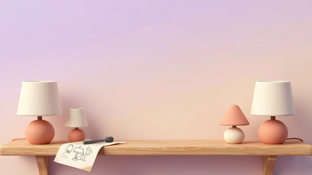 디자인 조명 컬렉션으로 탐구하는 산업 디자인의 역사 — AI 생성 일러스트